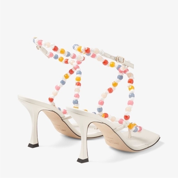 Jimmy Choo Amiral Beaded Raffia Heels - Picture 6 of 13